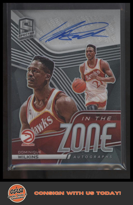 Dominique Wilkins 2020-21 Panini Spectra #ITZ-DWL In The Zone Autographs #/49 - Front