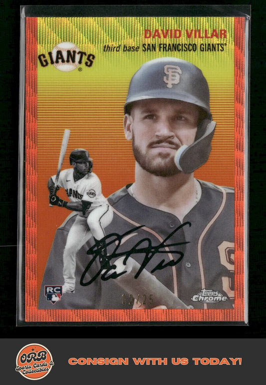 David Villar 2023 Topps Chrome Platinum Anniversary #48 Orange Refractor #/25 - Front
