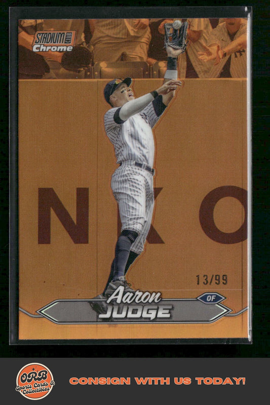Aaron Judge 2024 Stadium Club #150 Chrome Orange Refractors #/99 - Front