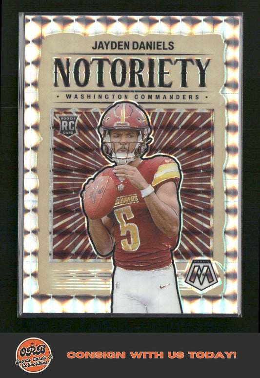 Jayden Daniels 2024 Panini Mosaic #19 Notoriety Mosaic - Front
