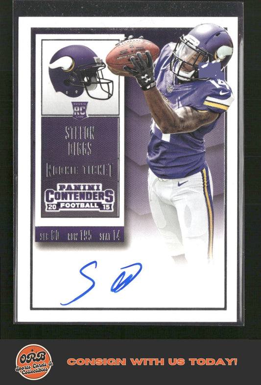 Stefon Diggs 2015 Panini Contenders #235a Catching pass - Front