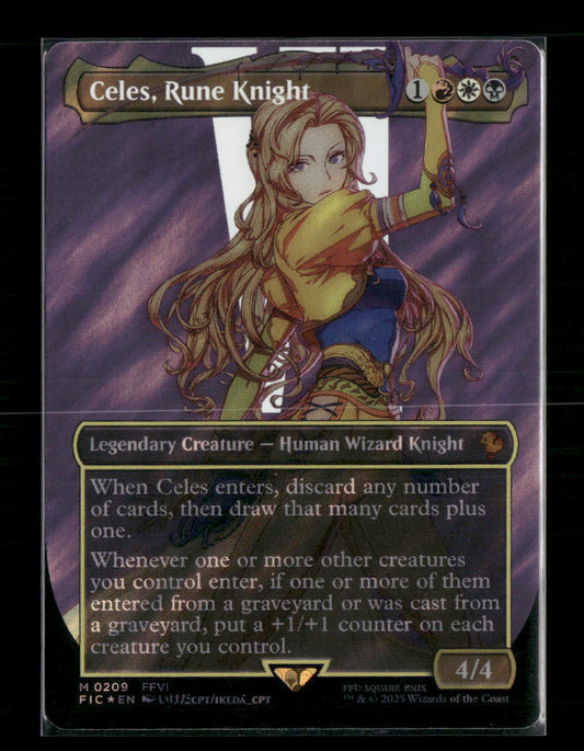 Celes, Rune Knight (Borderless) (Surge Foil) Commander: FINAL FANTASY #209 - Front