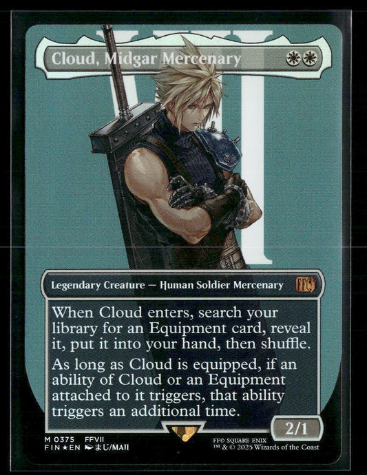 Cloud, Midgar Mercenary (Borderless) FINAL FANTASY #375 Foil - Front