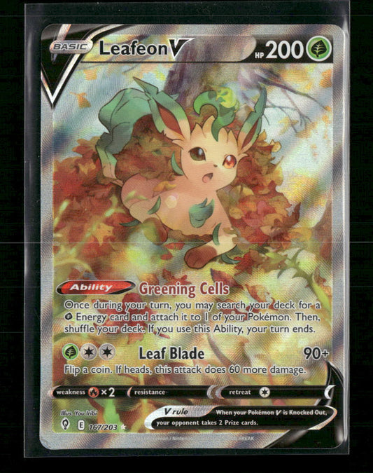 Leafeon V (Alternate Full Art) SWSH07: Evolving Skies #167/203 - Front