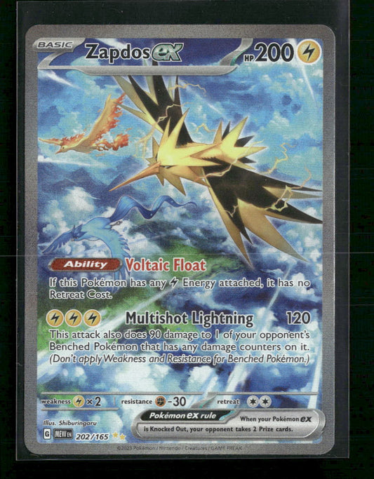 Zapdos ex SV: Scarlet & Violet 151 #202/165 - Front