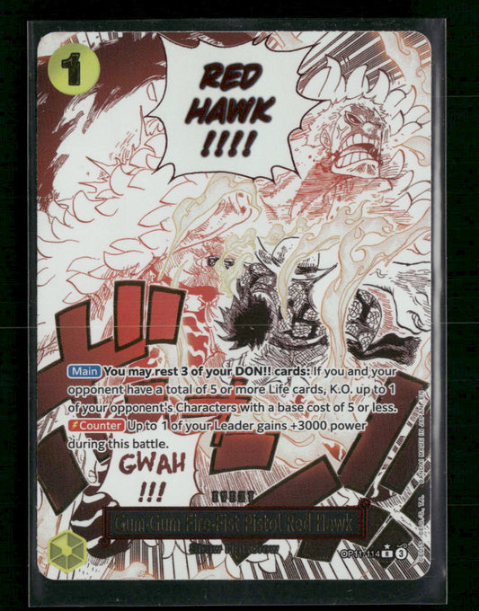 Gum-Gum Fire-Fist Pistol Red Hawk (Alternate Art) #OP11-114 - Front