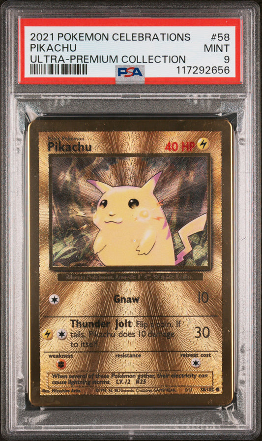 Pikachu 2021 Pokemon Celebrations Ultra-Premium Collection #58 PSA 9 - Front
