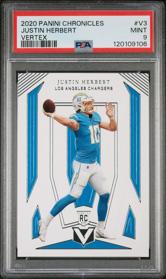 Justin Herbert 2020 Panini Chronicles Vertex #V3 Vertex PSA 9 - Front