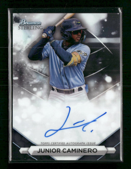 Junior Caminero 2023 Bowman Sterling #PA-JCR Prospect Autographs - Front