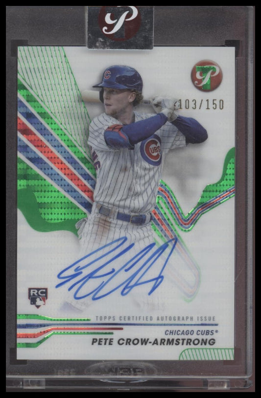 Pete Crow-Armstrong 2024 Pristine Auto Green Pristine Refractors #/150 - Front
