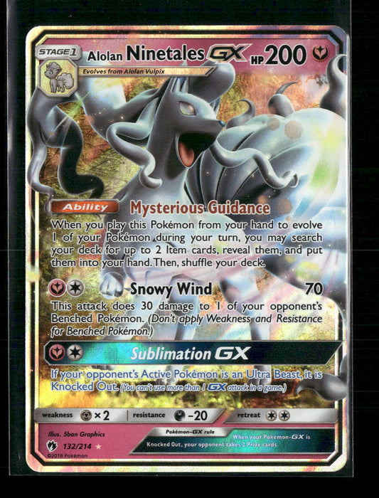 Alolan Ninetales GX SM - Lost Thunder #132/214 - Front