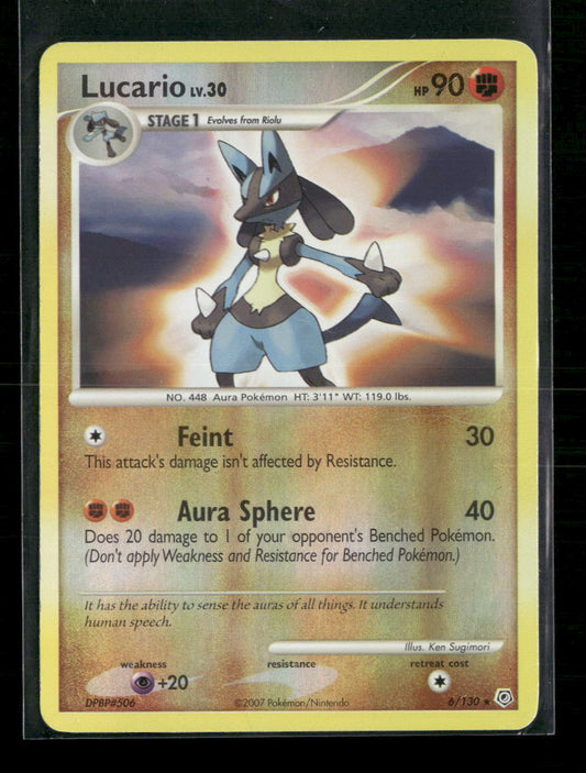 Lucario Diamond and Pearl #6/130- reverse holo - Front
