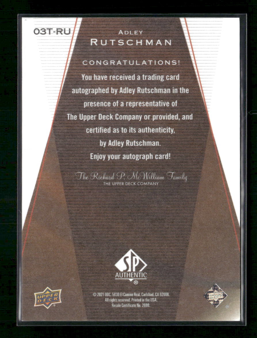 Adley Rutschman 2021 UD Goodwin Champion 03-04 Rookie Auto #/299 - Back