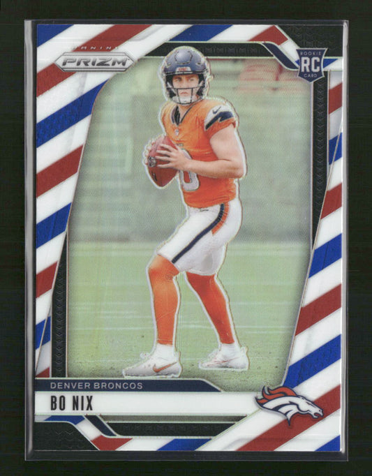 Bo Nix 2024 Panini Prizm #309 Red White and Blue - Front