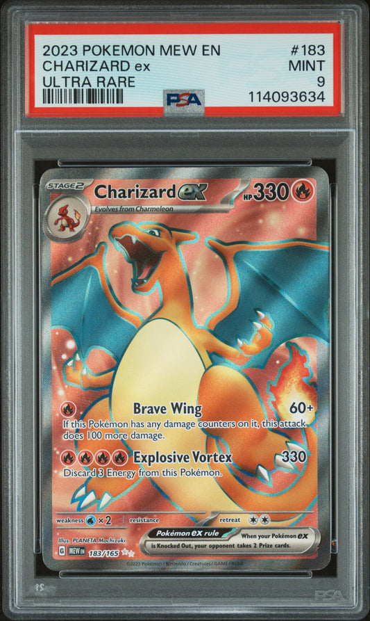 Charizard Ex 2023 Pokemon Mew En-151 #183 Ultra Rare PSA 9 - Front