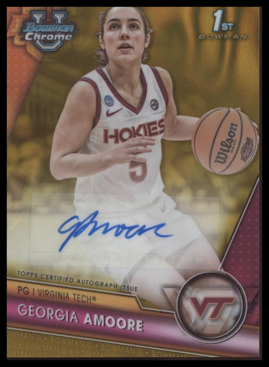 Georgia Amoore 2023-24 Bowman University Chrome Pros. Auto Gold Refractor #/50 - Front