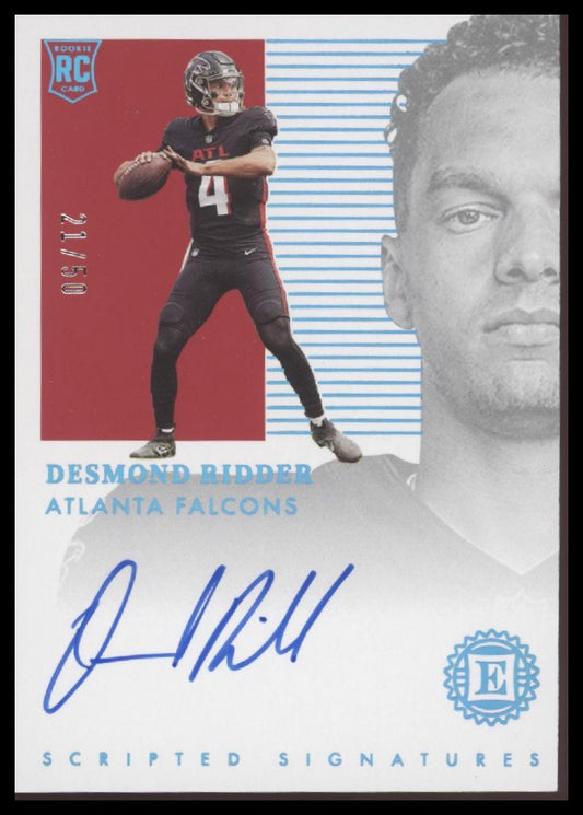 Desmond Ridder 2022 Panini Encased #SS-DR Scripted Signatures Sapphire #/50 - Front