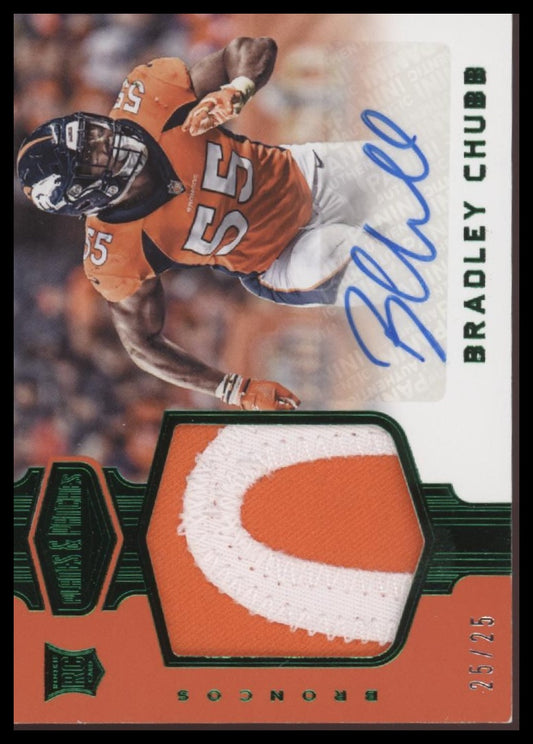 Bradley Chubb 2018 Panini Plates & Patches #240 Green #/25 - Front