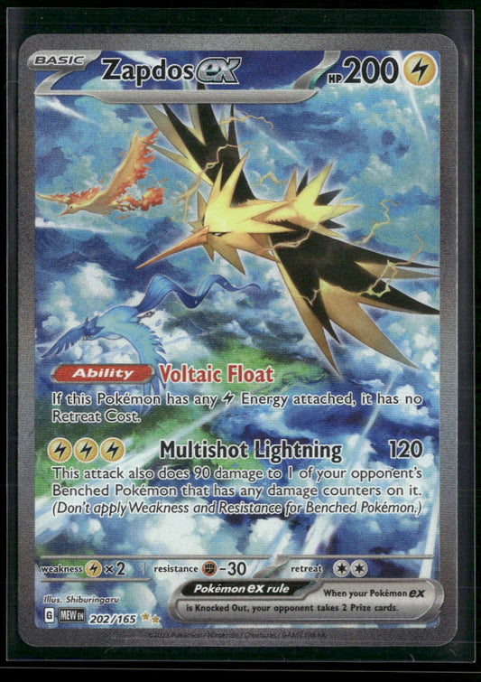 Zapdos ex SV: Scarlet & Violet 151 #202/165 - Front