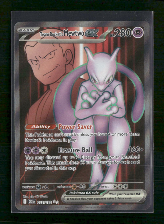 Team Rocket's Mewtwo ex SV10: Destined Rivals #213/182 - Front
