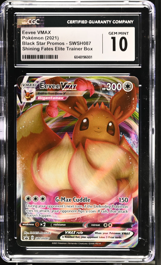 Eevee VMAX 2021 Black Star Promos #SWSH087 CGC 10 - Front