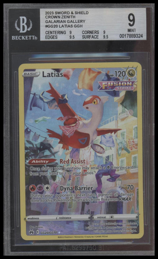 Latias 2023 Pokemon Crown Zenith Galarian Gallery #GG20 BGS 9.0 - Front