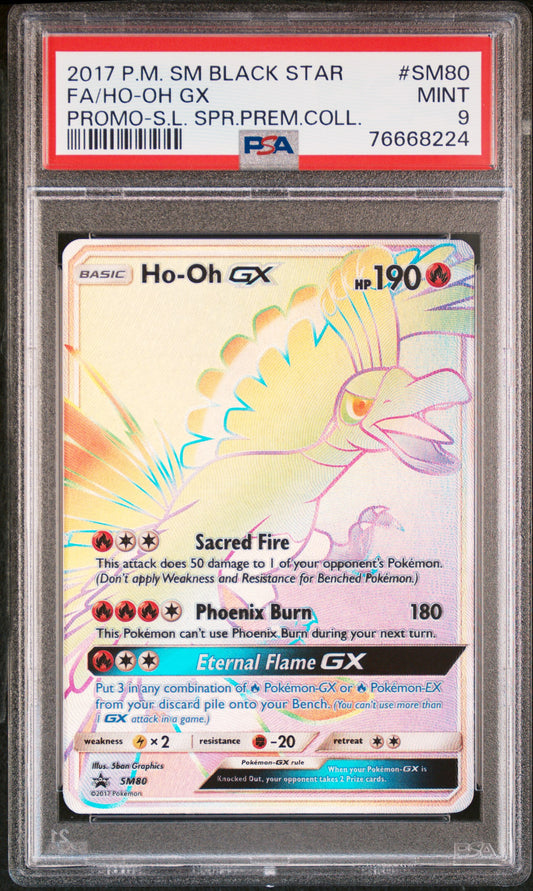 Fa/Ho-Oh Gx 2017 Pokemon Sm Black Star Promo #SM80 Spr.Prem.Coll. PSA 9 - Front