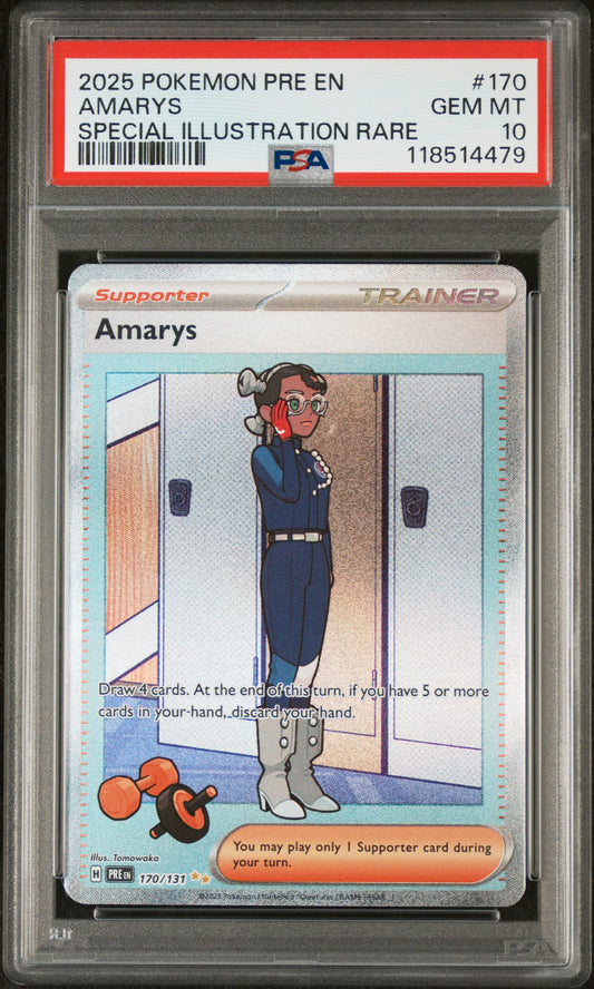 Amarys 2025 Pokemon Prismatic #170 Special Illustration Rare PSA 10 - Front