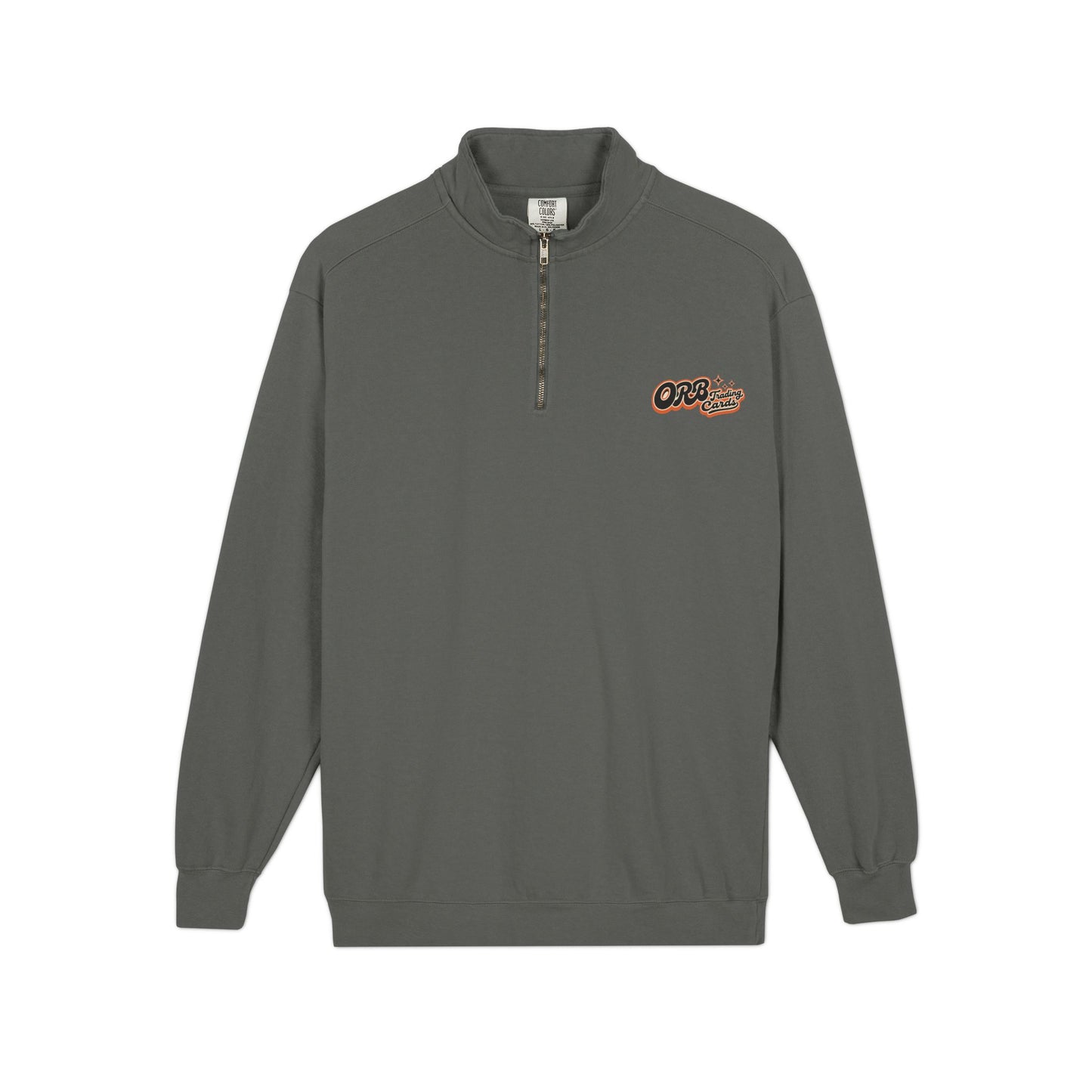 Quarter-Zip Sweatshirt — Retro 'OFB' Chest Logo, Casual Lightweight Pullover