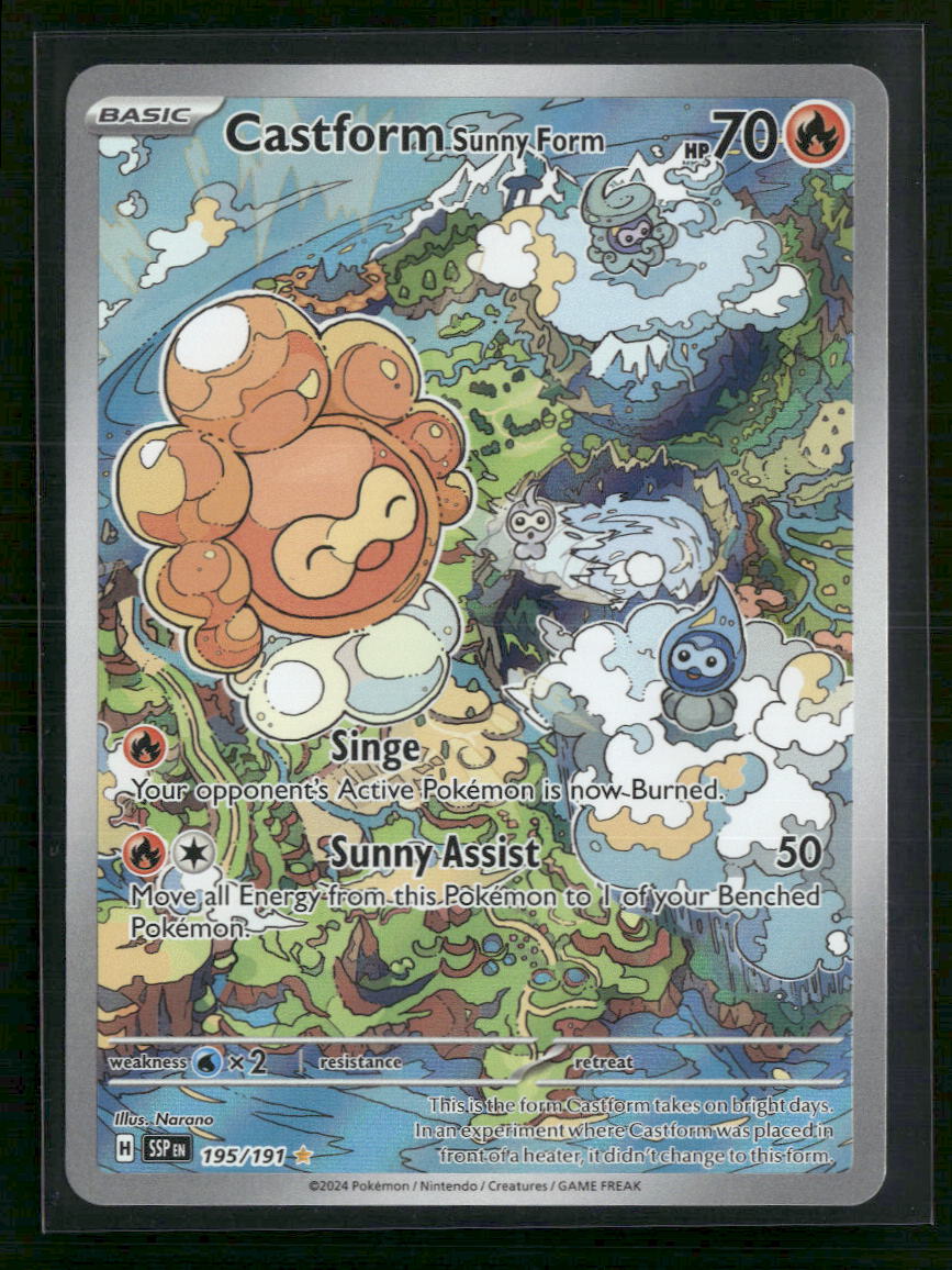 Castform Sunny Form SV08: Surging Sparks #195/191 - Front