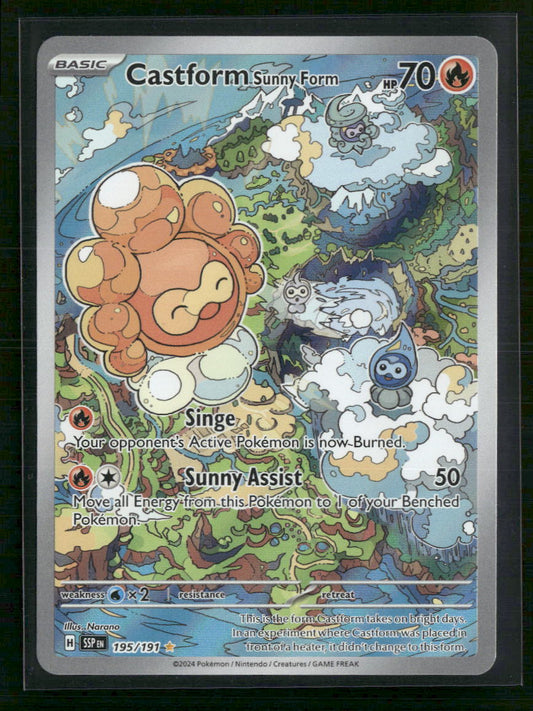 Castform Sunny Form SV08: Surging Sparks #195/191 - Front