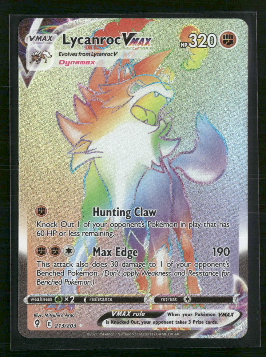 Lycanroc VMAX (Secret) SWSH07: Evolving Skies #213/203 - Front