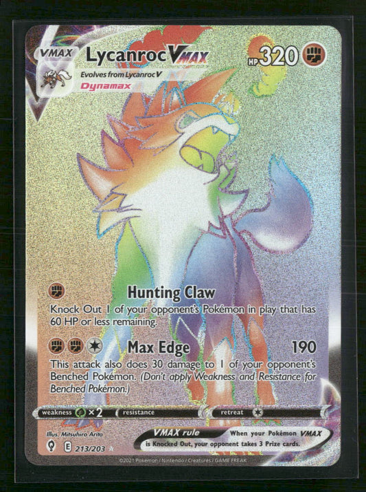 Lycanroc VMAX (Secret) SWSH07: Evolving Skies #213/203 - Front
