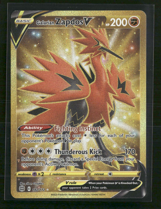 Galarian Zapdos V (Secret) SWSH09: Brilliant Stars #182/172 - Front
