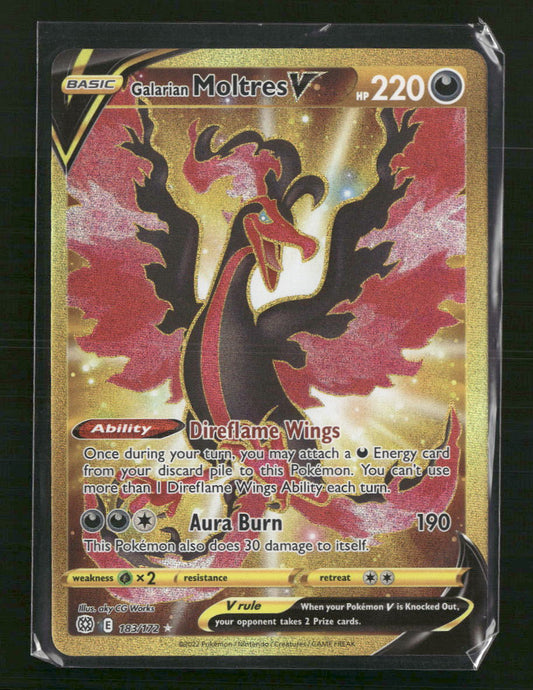 Galarian Moltres V (Secret) SWSH09: Brilliant Stars #183/172 - Front