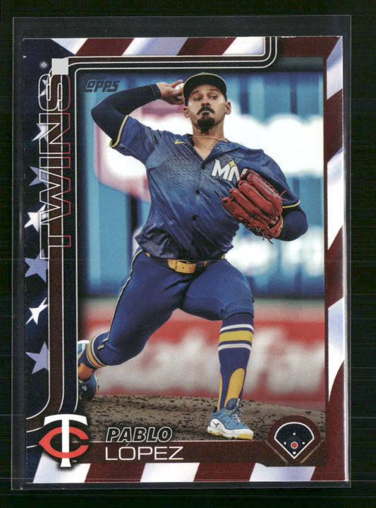 Pablo López 2025 Topps #662 Red White and Blue #/76 - Front