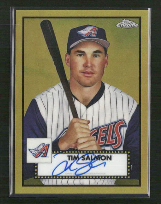 Tim Salmon 2021 Topps Chrome #PA-TSA Auto Refractor Gold #50 - Front