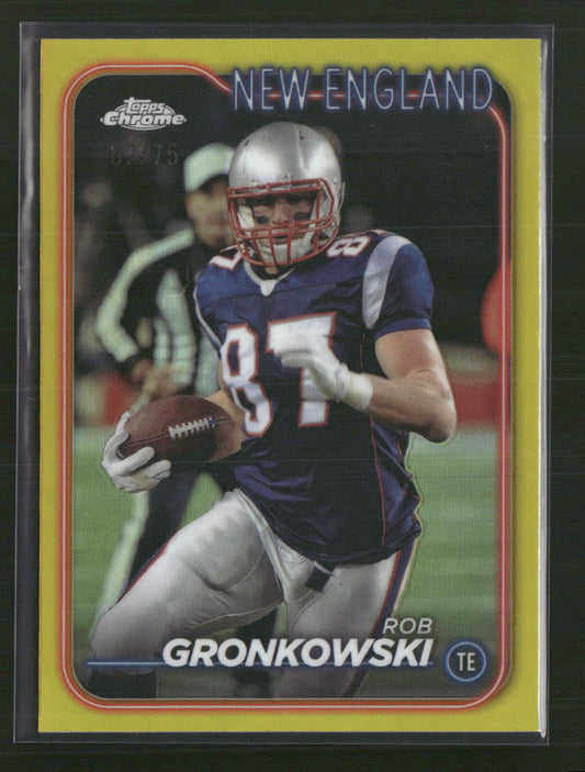 Rob Gronkowski 2024 Topps Chrome #121 Yellow Refractor #/75 - Front