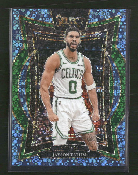 Jayson Tatum 2024-25 Panini Select #2 Blue Disco Prizm #/99 - Front