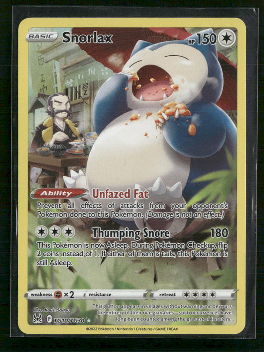 Snorlax SWSH11: Lost Origin Trainer Gallery #TG10/TG30 - Front