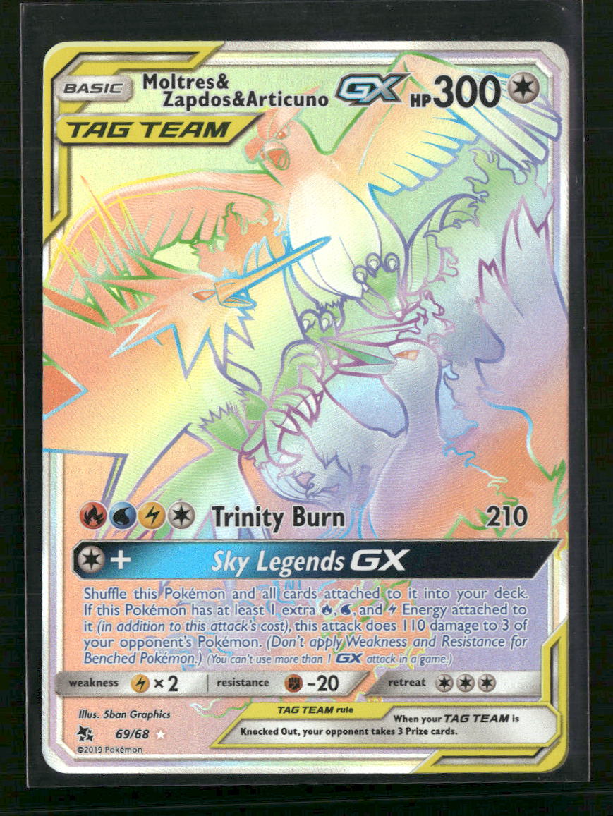Moltres & Zapdos & Articuno GX (Secret) Hidden Fates #69/68 - Front
