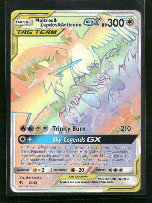 Moltres & Zapdos & Articuno GX (Secret) Hidden Fates #69/68 - Front