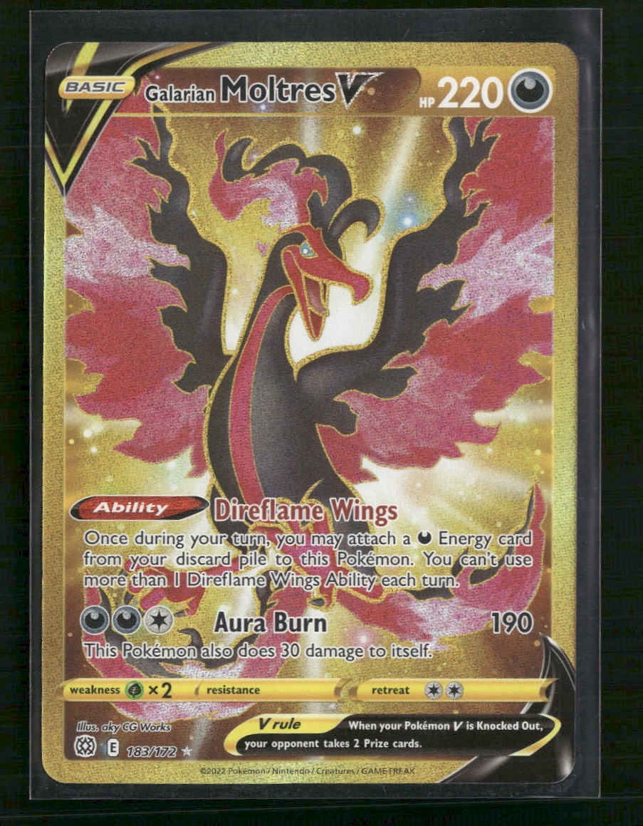 Galarian Moltres V (Secret) SWSH09: Brilliant Stars #183/172 - Front