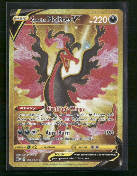 Galarian Moltres V (Secret) SWSH09: Brilliant Stars #183/172 - Front