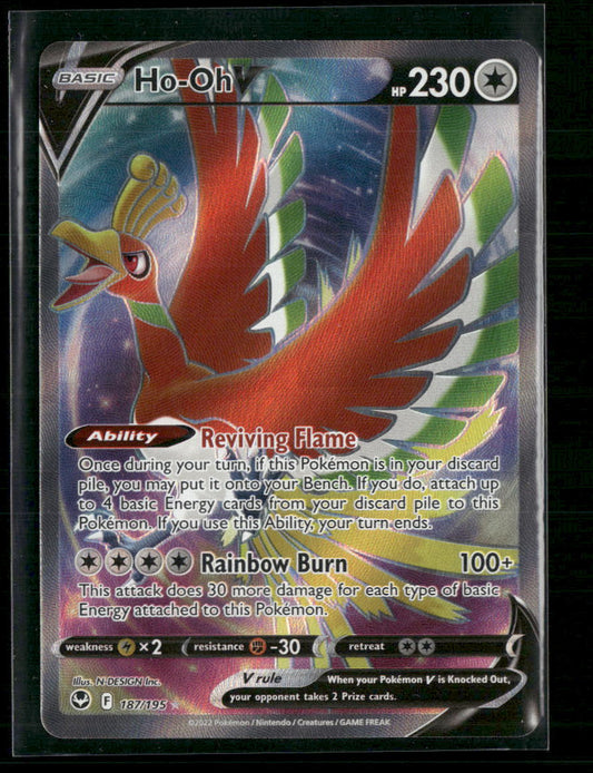 Ho-Oh V (Full Art) SWSH12: Silver Tempest #187/195 - Front