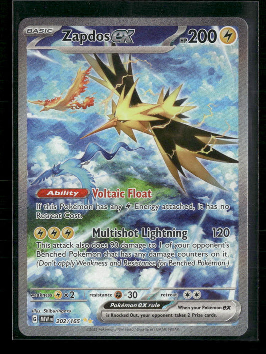 Zapdos ex SV: Scarlet & Violet 151 #202/165 - Front