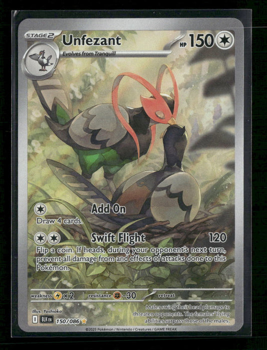 Unfezant - 150/086 - SV: Black Bolt (BLK) - Front