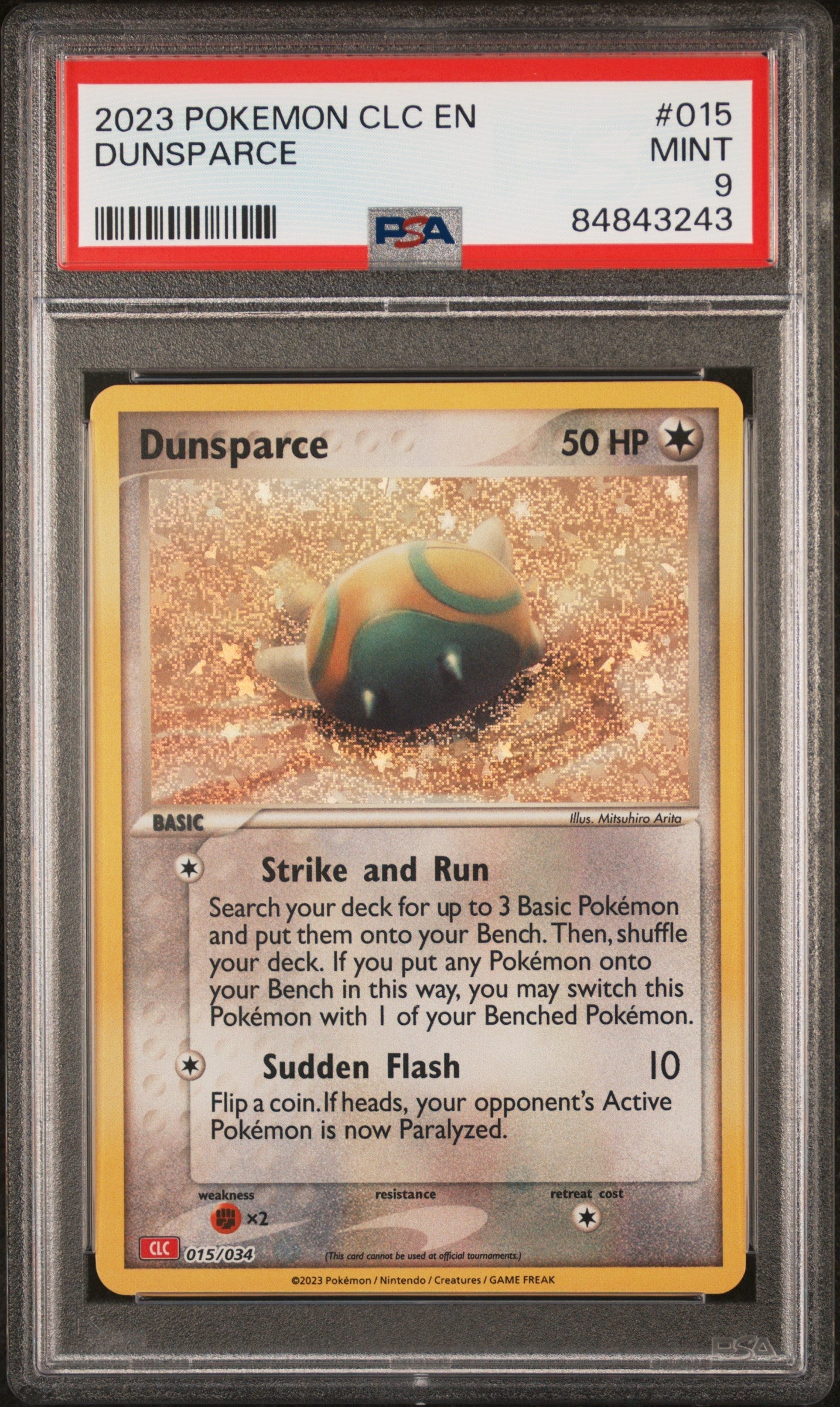 2023 POKEMON CHARIZARD & HO-OH ex DECK DUNSPARCE #15 PSA 9