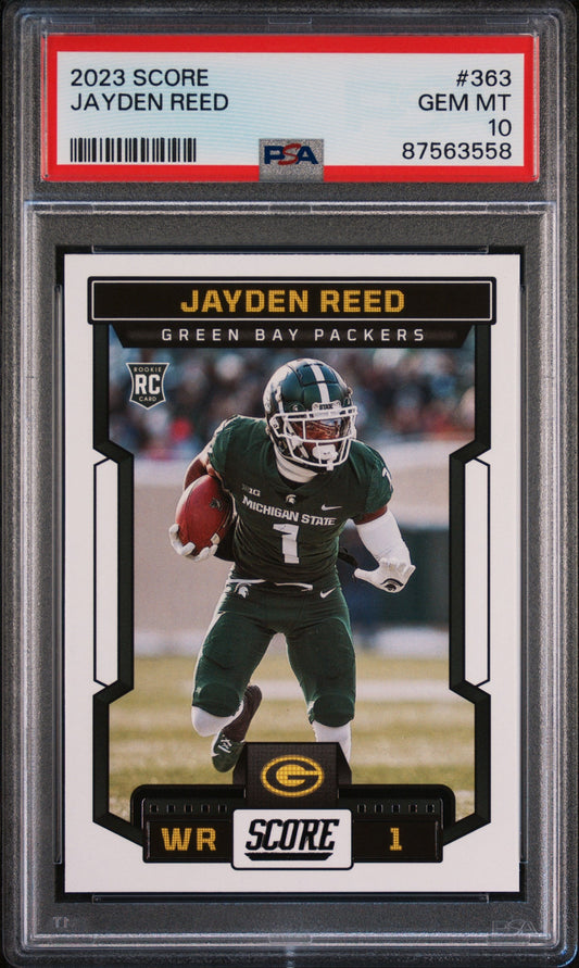 Graded 2023 Panini Score Jayden Reed #363 Rookie RC Football Card PSA 10 Gem Mint