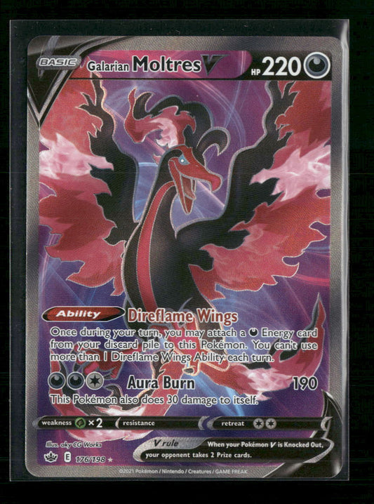 Galarian Moltres V (Full Art) SWSH06: Chilling Reign #176/198 - Front